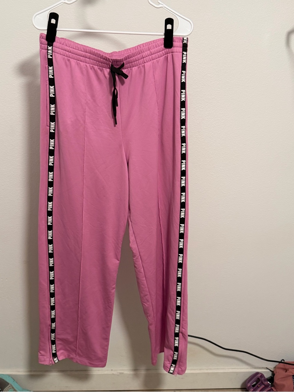 PINK Victoria's Secret Pink Jogger Pants with Black Logo Tape